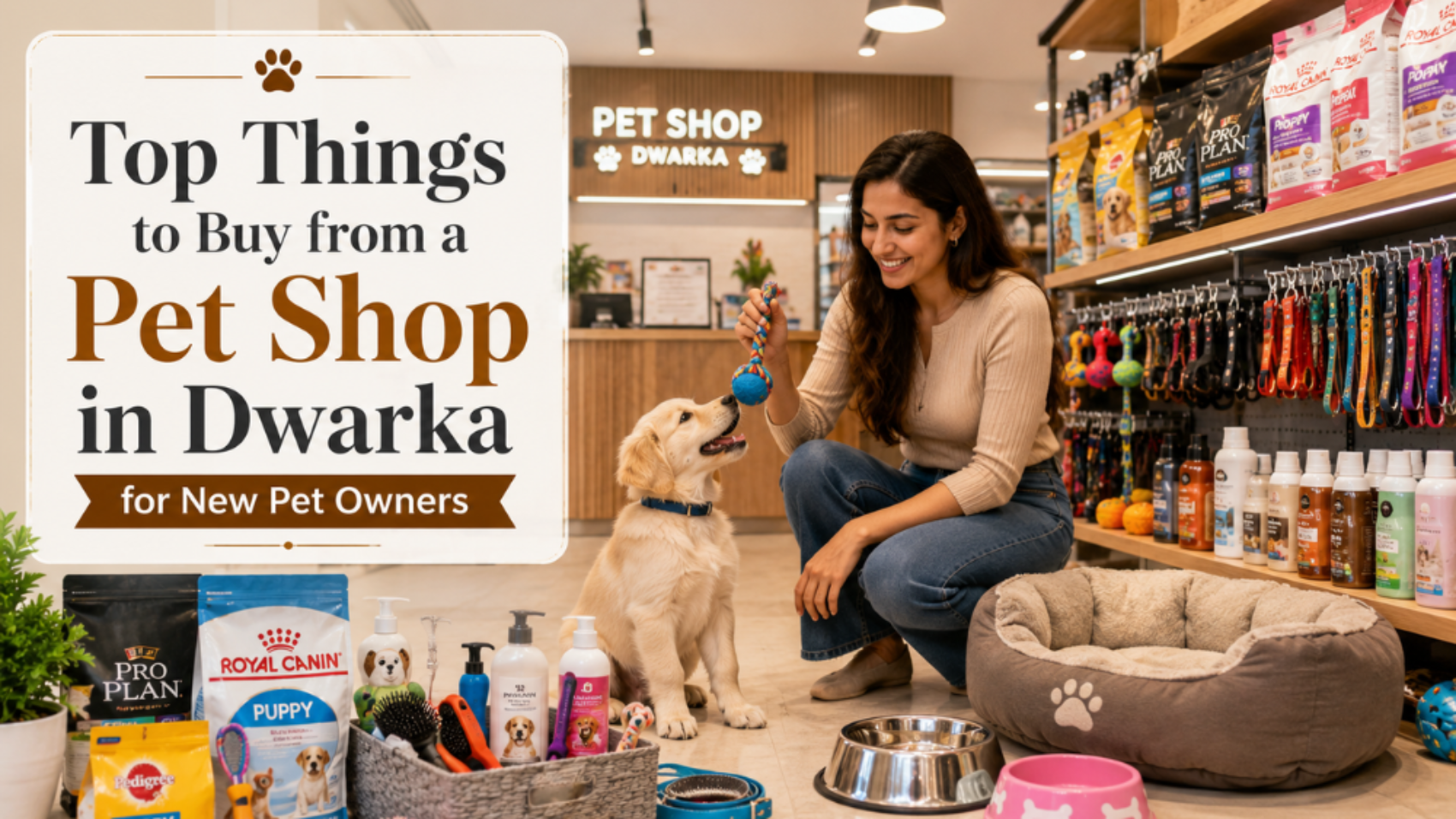 Top Things to Buy from a Pet Shop in Dwarka for New Pet Owners