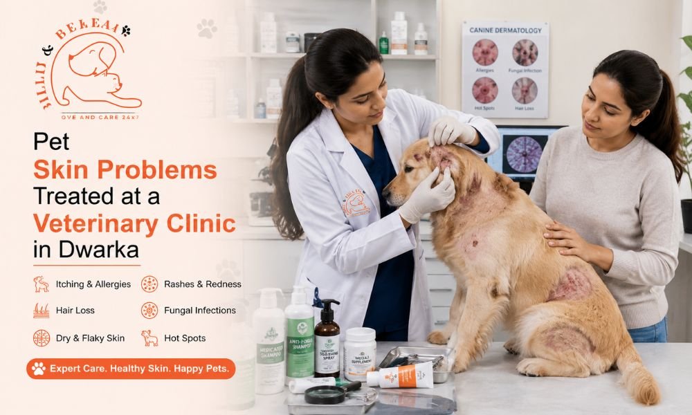 Pet Skin Problems Treated at a Veterinary Clinic in Dwarka