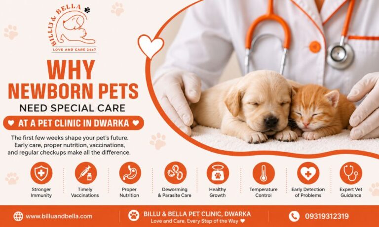 Why Newborn Pets Need Special Care at a Pet Clinic in Dwarka