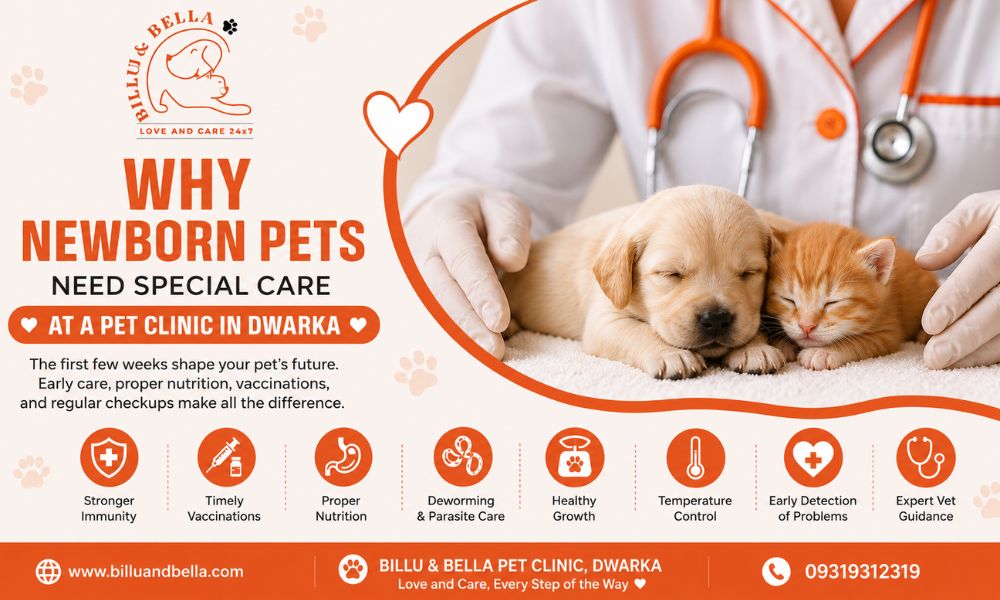 Why Newborn Pets Need Special Care at a Pet Clinic in Dwarka